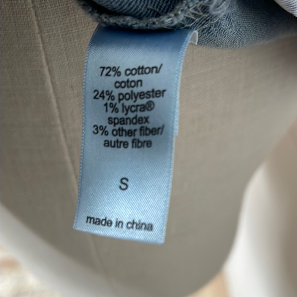 Blue Jean Jacket with Belted Waist and Hip Length - Picture 5 of 5